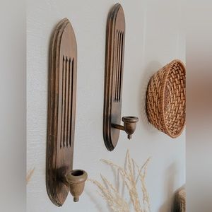 Vintage Rich Wood Wall Sconce | Goth Victorian Style